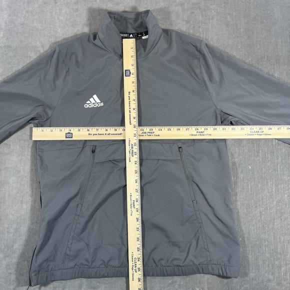 Adidas Men Large Gray Anorak Track Jacket Quarter 1/4 Zip Pullover Lightweight - Picture 6 of 7